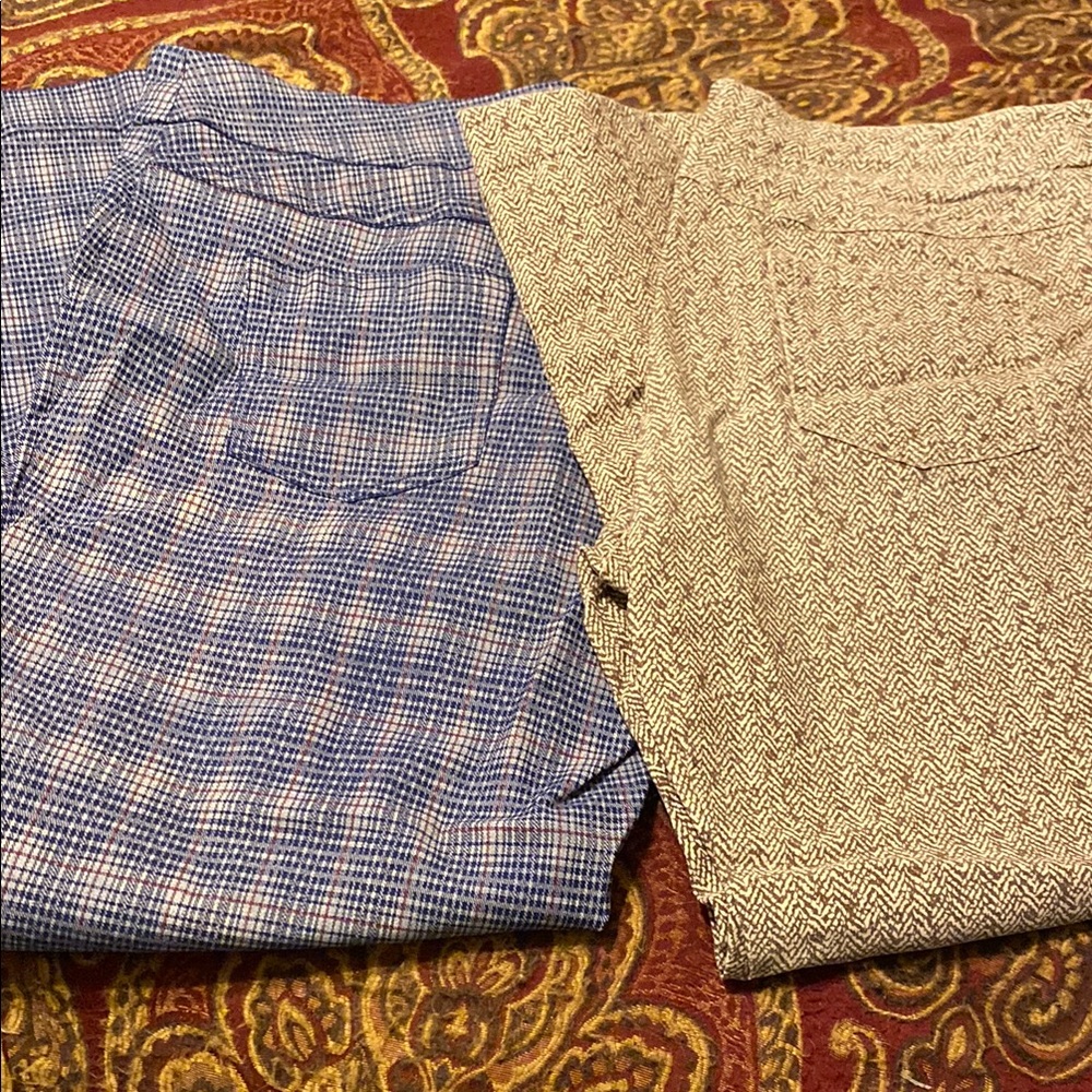 Elegant Blue and Beige Women's Skinny Pants